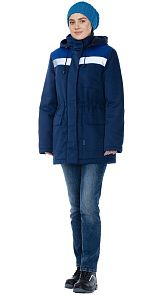 Куртка женская утепленная рабочая "Монтаж" синий-василек
